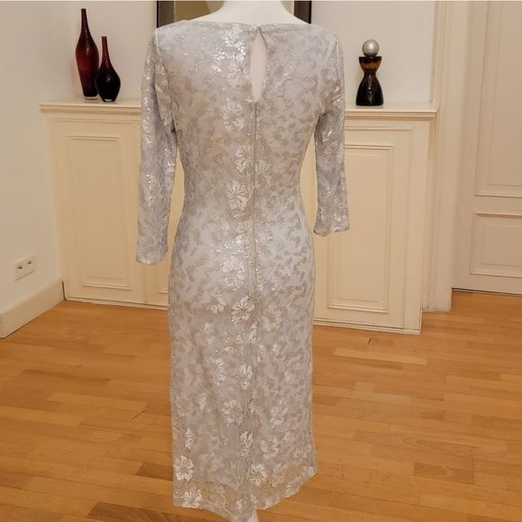 NY&C Silver Lace Sequin Dress, Size 0 NWOT - Picture 7 of 15